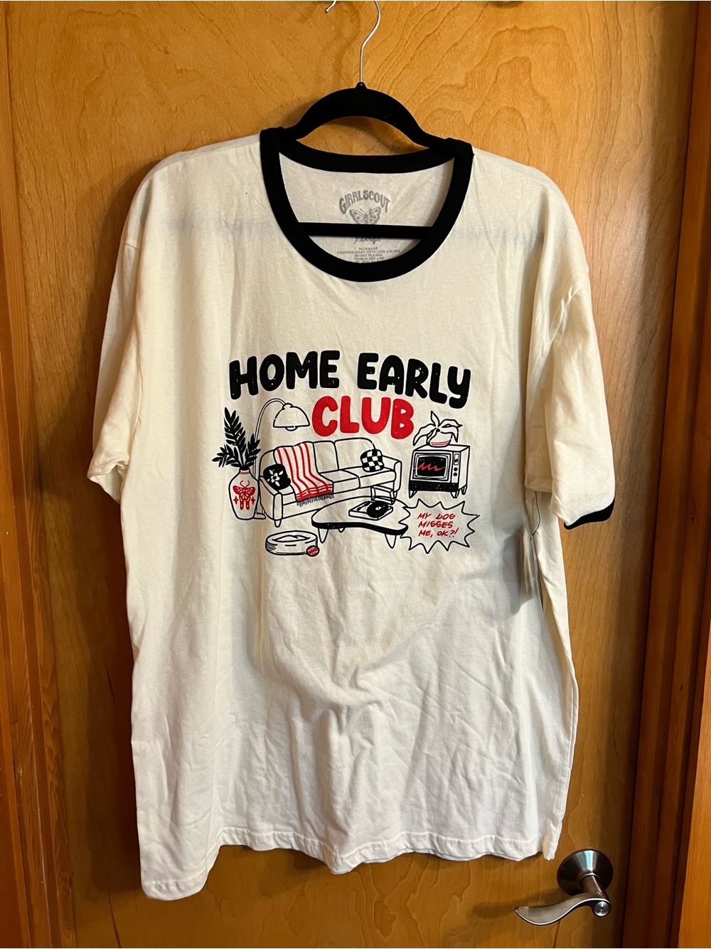 Girlscout "Home Early Club" Ringer Tee